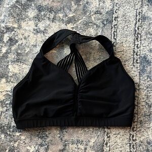 Women's Black Halter Sports Bra